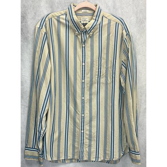 J. Crew Classic Striped Button-Down Shirt Size XL 100% Cotton - Picture 1 of 6